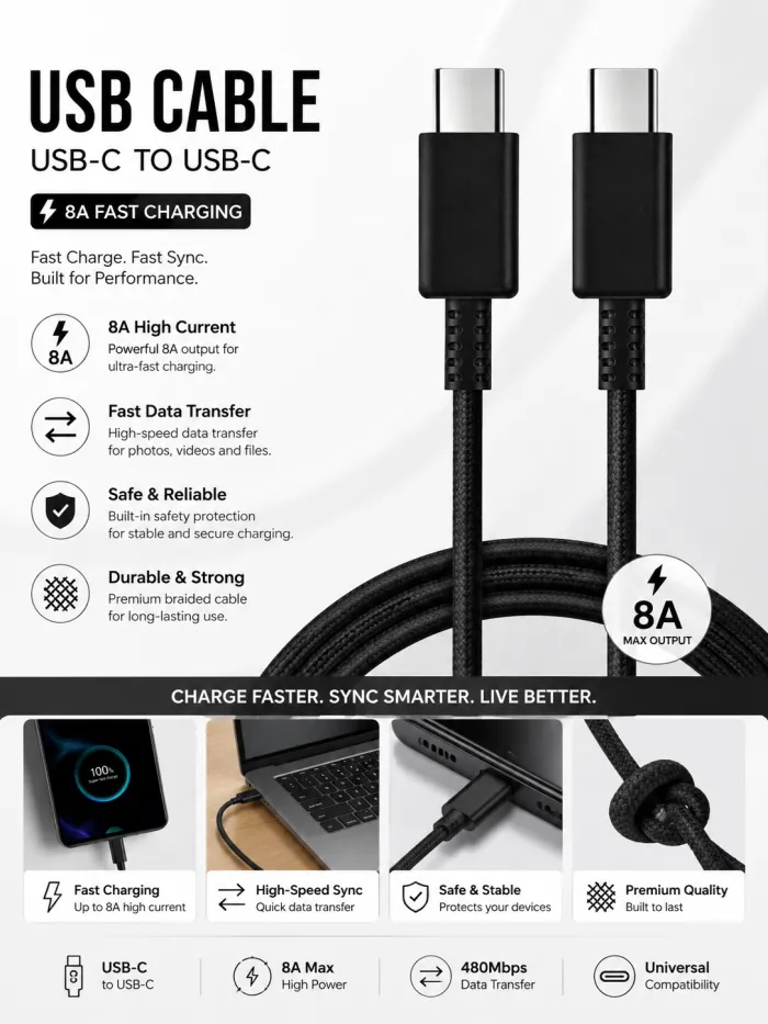 8A TYPE C TO TYPE C CABLE