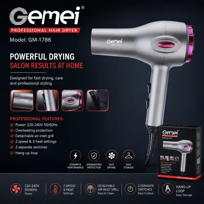 GEEMY GM 1786 HAIR DRAYER 
