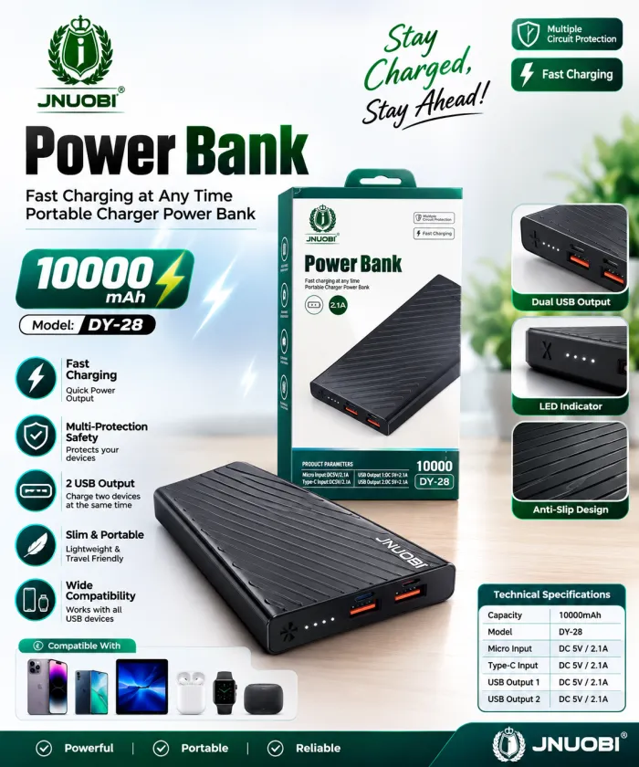 JNUOBI DY28 10000MAH POWERBANK