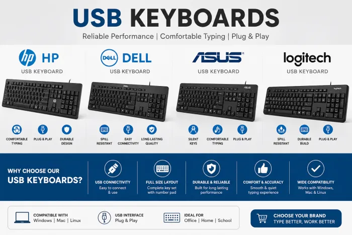 LOGITECH-ASUS-HP-DELL USB KEYBOARD