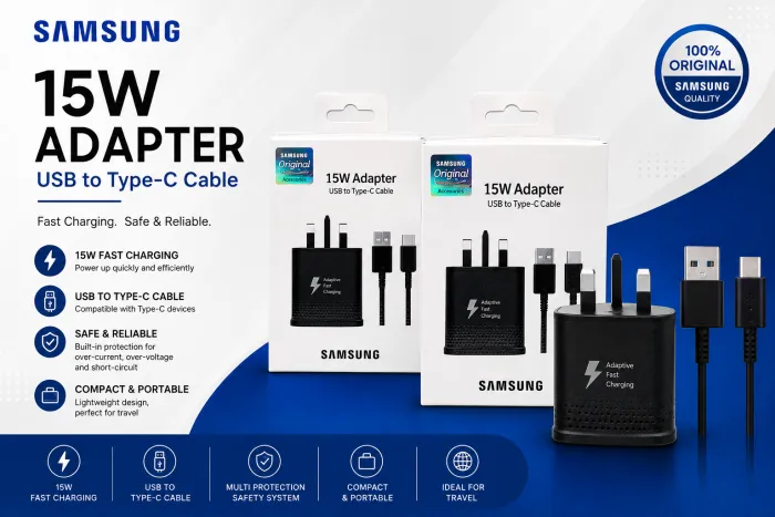 SAMSUNG 15W TYPE C 2IN1 CHARGER